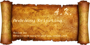 Andrássy Krisztina névjegykártya