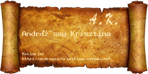 Andrássy Krisztina névjegykártya