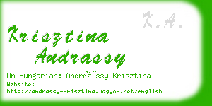 krisztina andrassy business card